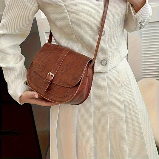 Ava Classic Saddle Crossbody Bag | Effortless Style & Elegance