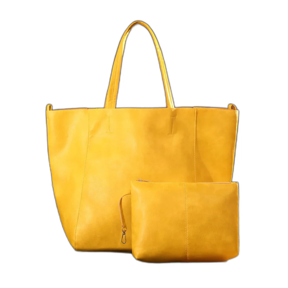 Olivia Luxe Leather | Tote & Pouch Set