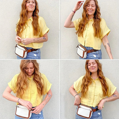 Luxe Leather Crossbody Pack | Sporty Elegance