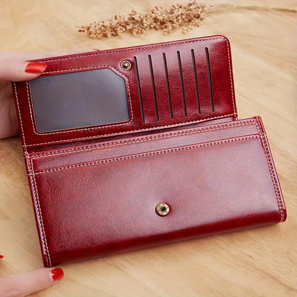 Crimson Elegance | Leather Bifold Wallet