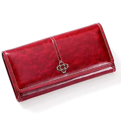 Crimson Elegance | Leather Bifold Wallet