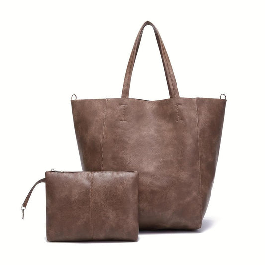 Olivia Luxe Leather | Tote & Pouch Set
