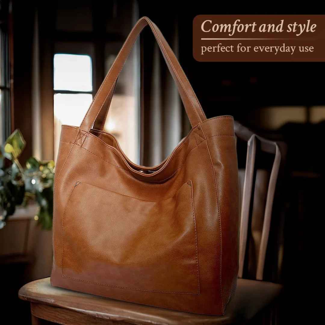 Grace in Motion | Vintage Leather Shoulder Tote