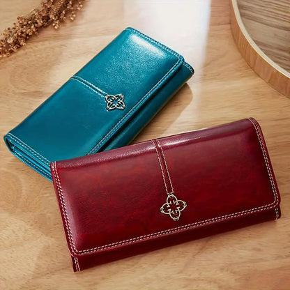 Crimson Elegance | Leather Bifold Wallet