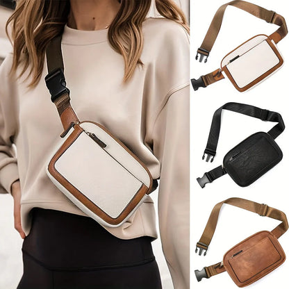 Luxe Leather Crossbody Pack | Sporty Elegance