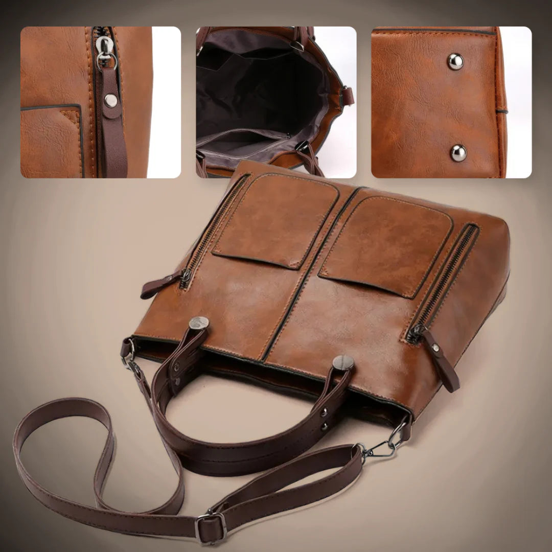 Elena’s Timeless Poise | Leather Shoulder Bag