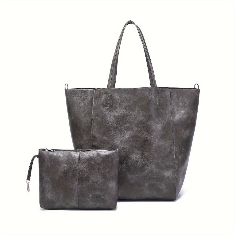 Olivia Luxe Leather | Tote & Pouch Set