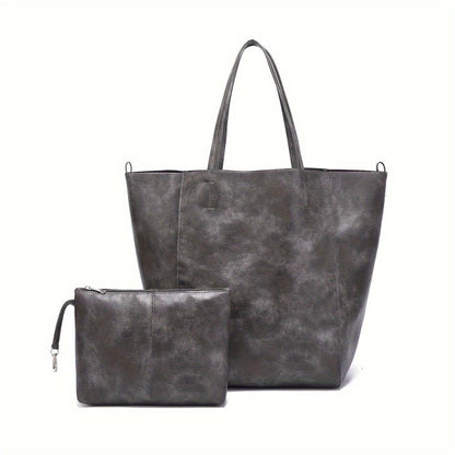 Olivia Luxe Leather | Tote & Pouch Set