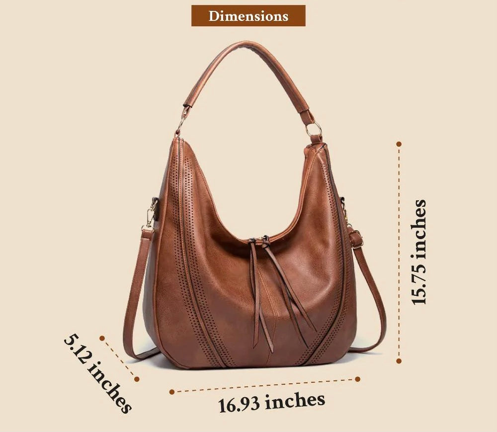 Elara Vintage Leather Shoulder Bag | Timeless Charm