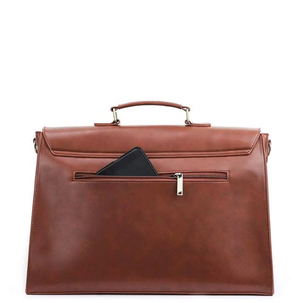 Grace Leather Satchel | Elegant Bow-Tie Charm
