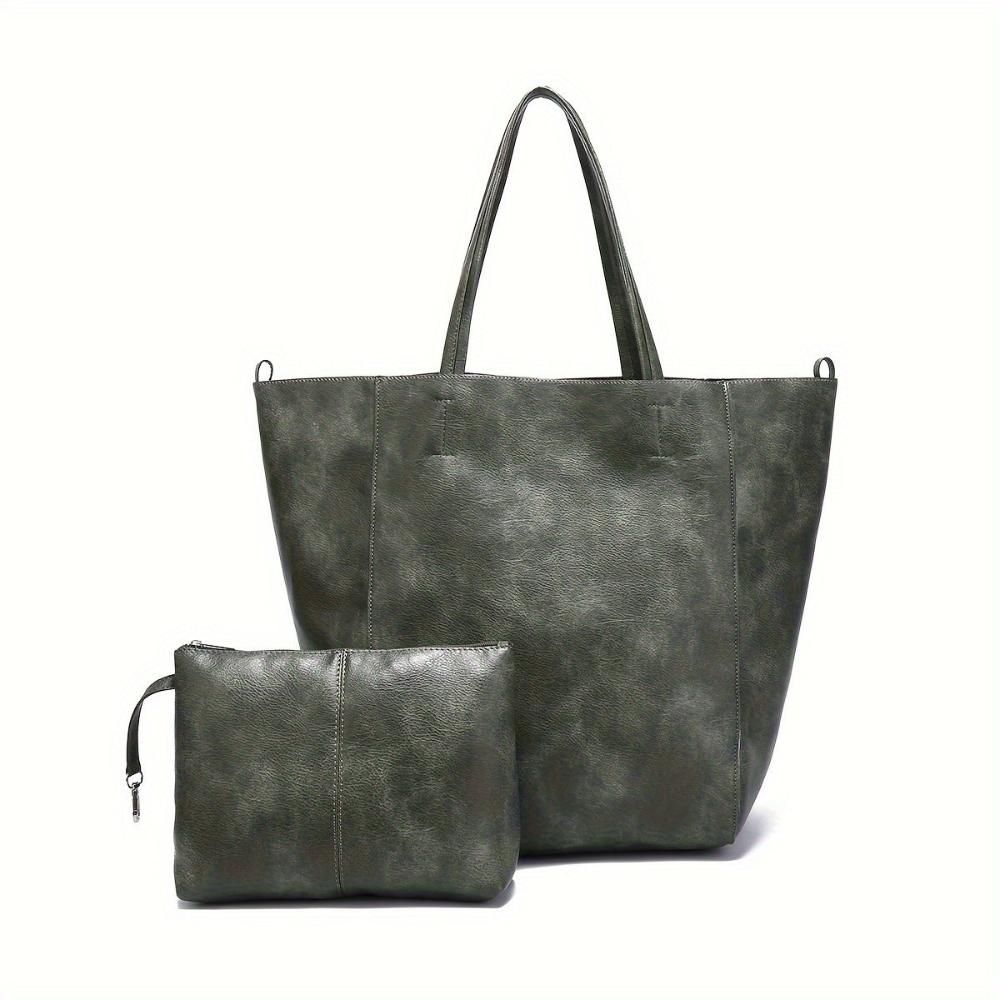 Olivia Luxe Leather | Tote & Pouch Set