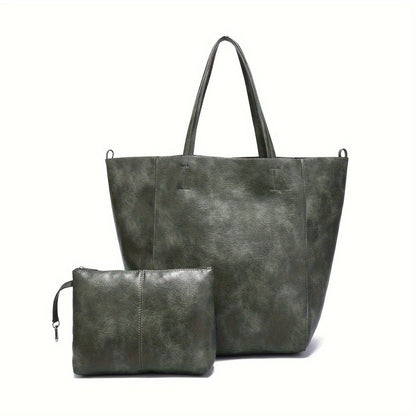Olivia Luxe Leather | Tote & Pouch Set