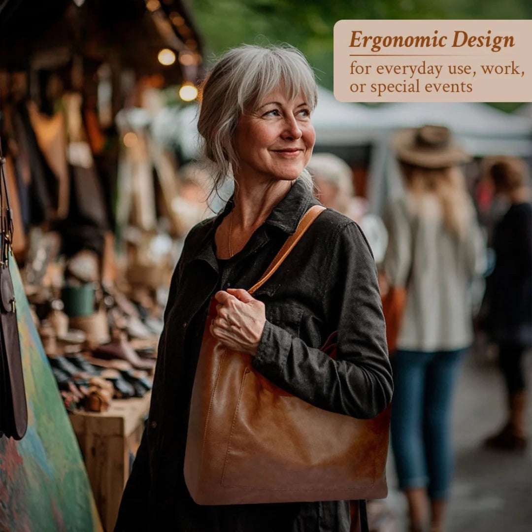 Grace in Motion | Vintage Leather Shoulder Tote