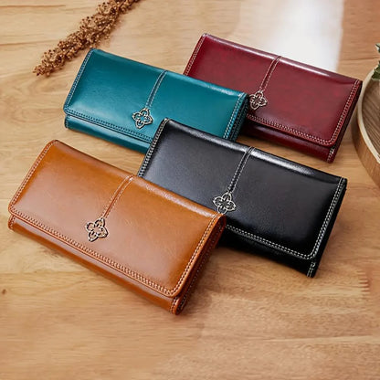 Crimson Elegance | Leather Bifold Wallet