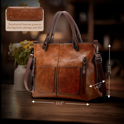 Elena’s Timeless Poise | Leather Shoulder Bag