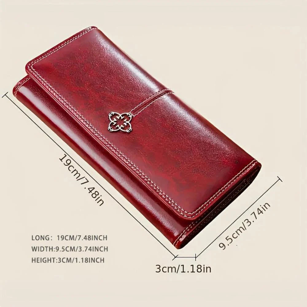 Crimson Elegance | Leather Bifold Wallet