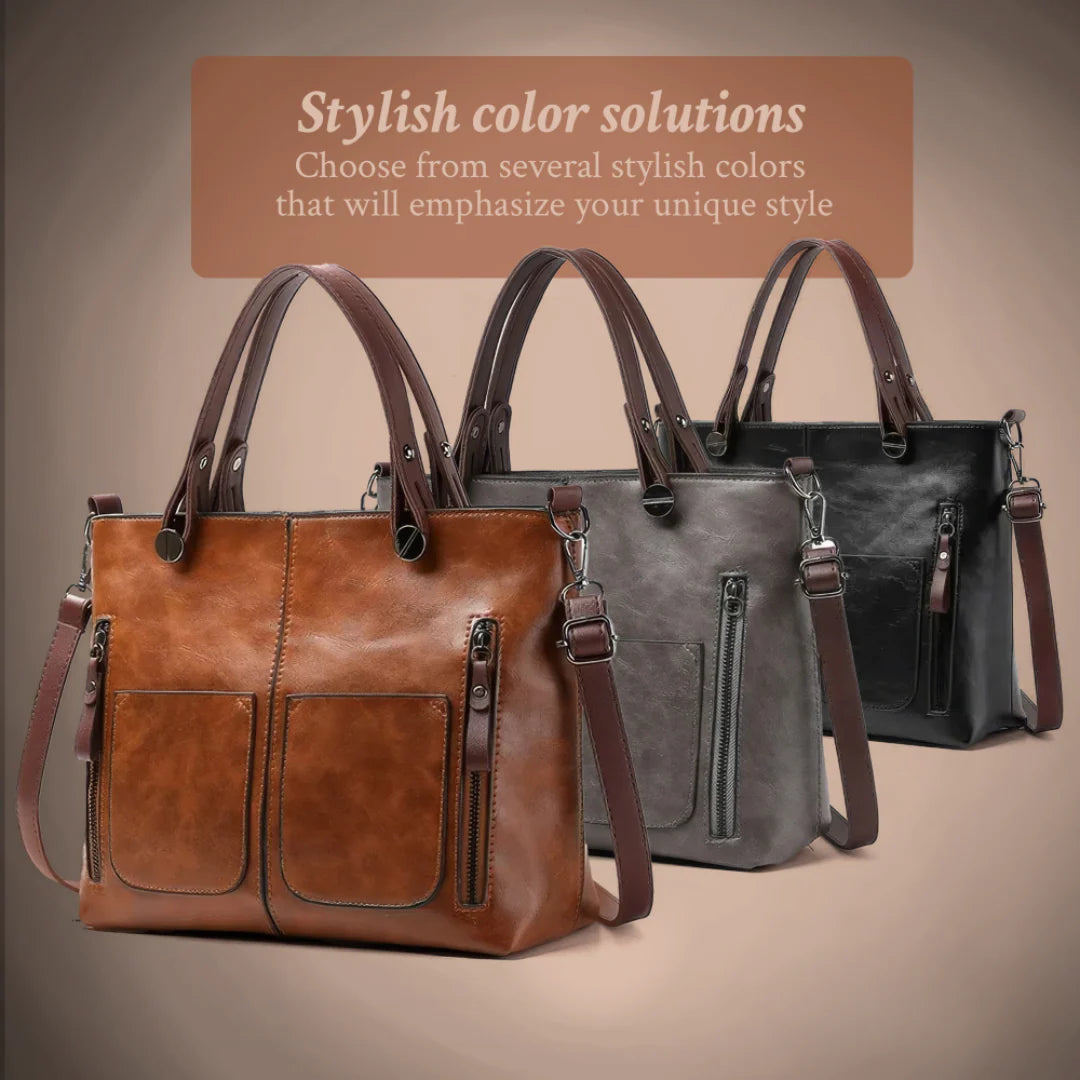 Elena’s Timeless Poise | Leather Shoulder Bag