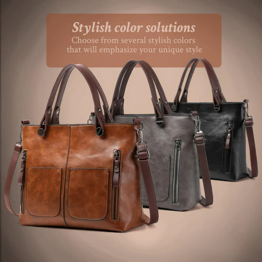 Elena’s Timeless Poise | Leather Shoulder Bag